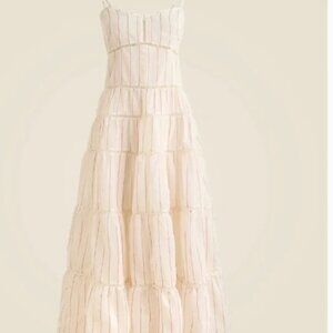 J Crew Tiered slip dress in dobby satin - NWT